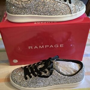 NEW! Rampage Women'sSparkly Sneakers - Silver Glitter